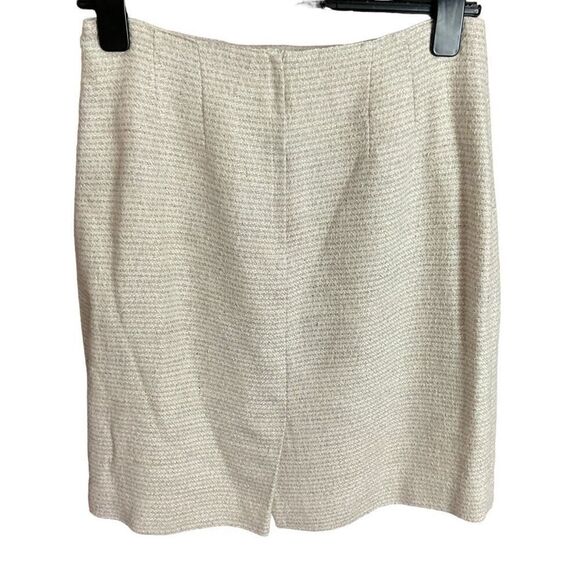 Westbrook Skirt All Silk Zipper Button Back Cream Pink Blue Pastel Weave Size 14 - Picture 2 of 8